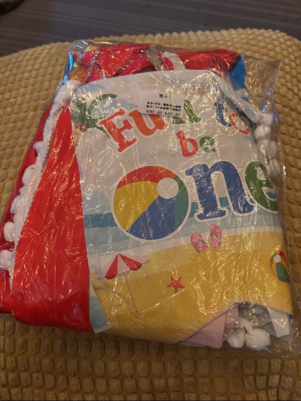 Fun to Be One High Chair Banner - Colorful Beach First Birthday Decor - Picture 9 of 9